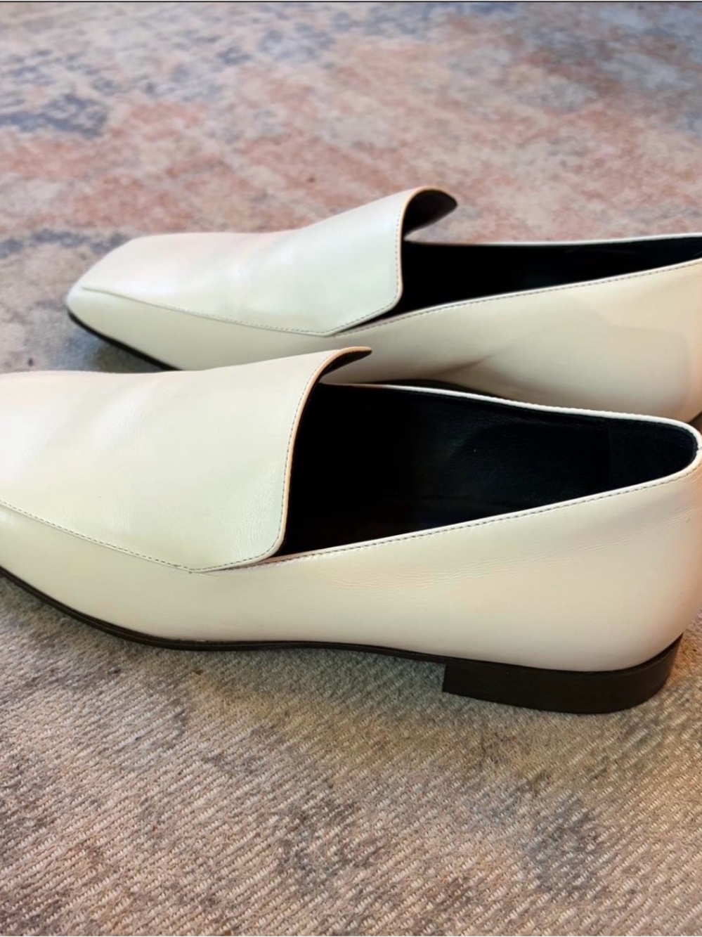 ME+EM Cream Leather Slip-On Loafers - Picture 4 of 5